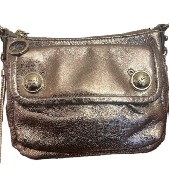 Coach Handbags - Coach Poppy Metallic Rose Silver Crossbody
